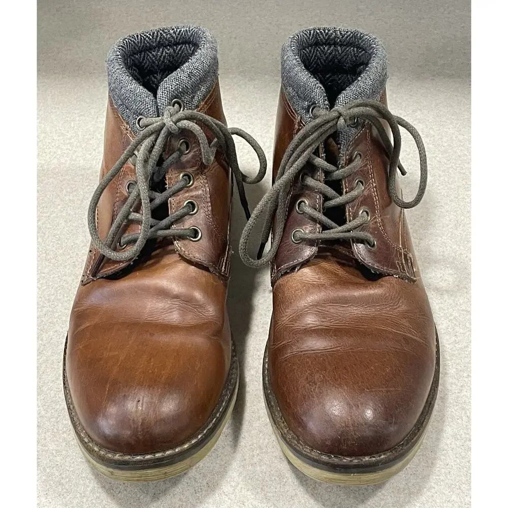 Crevo Geoff Chestnut Brown Leather Lace Up Ankle Boots Men’s Size 10 -Outdoors
